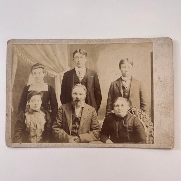 C.C. Schlatter & Family Wayland Indiana Antique Victorian CDV Card TK3-G